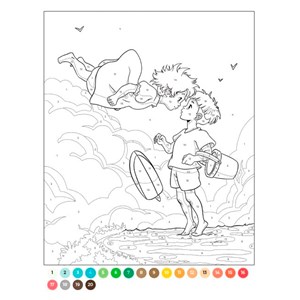 Studio Ghibli livre de coloriage par numéro 50 scènes enchantées à colorier