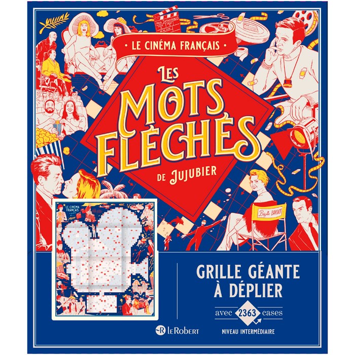 Les mots fléchés de Jujubier Le cinéma français grille géante à déplier