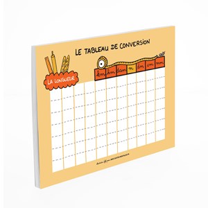 Bloc-notes Tableau conversion longueurs
