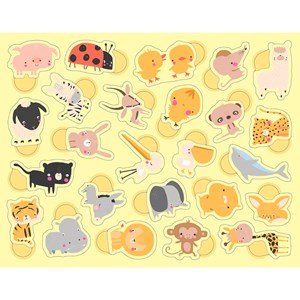 300 gommettes bébés animaux