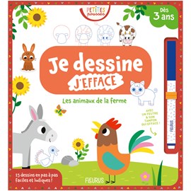 Je dessine, j’efface animaux de la ferme