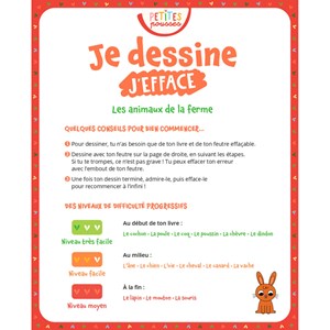 Je dessine, j’efface animaux de la ferme