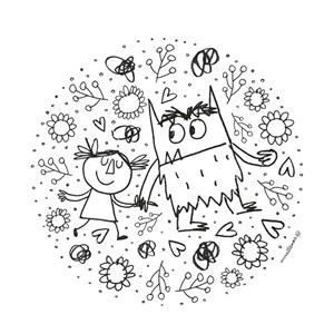 Mandalas avec le monstre des couleurs