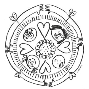 Mandalas avec le monstre des couleurs