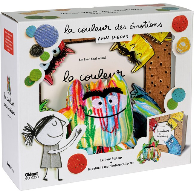 Coffret la couleur des émotions pop-up et peluche multicolore