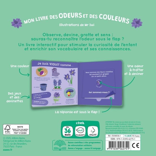 Mon livre des odeurs et des couleurs Le printemps (Auzou Editions) - Image 1