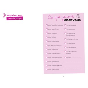 Livre cadeau à remplir Maîtresse préférée