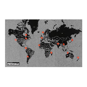 Carte du monde Pin it avec frontières