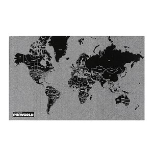 Carte du monde Pin it avec frontières