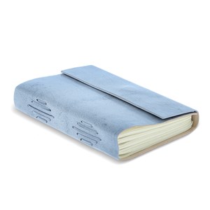 Carnet de voyage cuir bleu