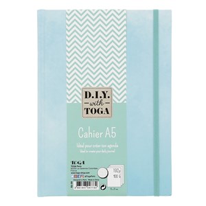 Cahier Bullet Journal bleu aquarelle