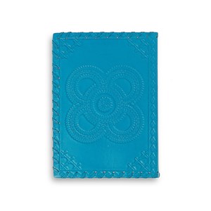 Carnet de voyage en cuir artisanal Bleu