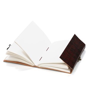 Carnet cuir avec loquet Rose des Vents