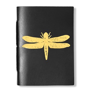 Cahier cuir recyclé motif insecte Libellule