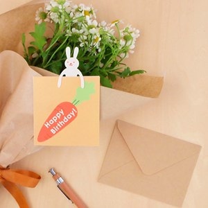 Paper clip et mini carte de vœux Lapin
