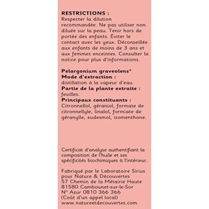 Huile essentielle bio* géranium rosat