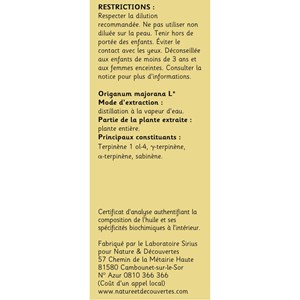 Huile essentielle bio* marjolaine 15ml