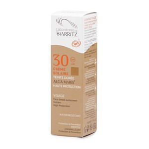 Crème solaire visage Teinte dorée