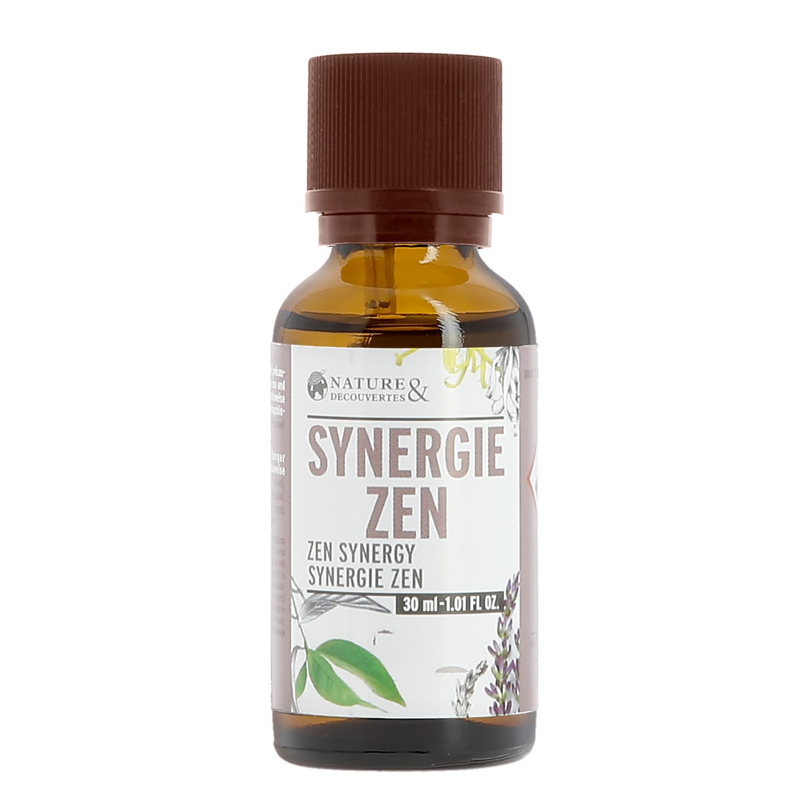 Synergie 100% huile essentielle « Eté Zen » pour diffuseur électrique,  humidificateur. Mélange de six huiles essentielles non diluées. Flacon de  30 ml