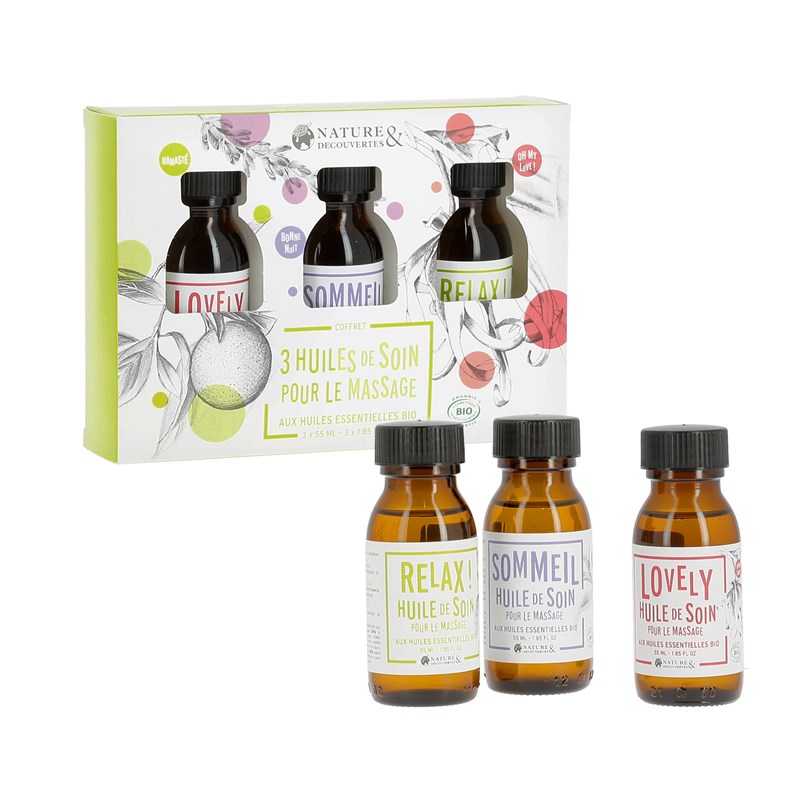 Coffret 3 huiles de massage