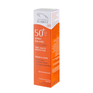 Spray solaire SPF50+ certifié bio