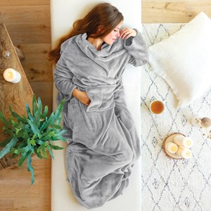 Plaid coussin en polaire recyclée