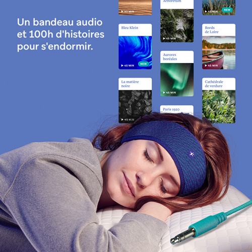 HoomBand Casque Audio Bluetooth Sommeil, Bandeau pour s'endormir, sans Fil,  Voyage, Appli Gratuite, Histoires Hypnotiques, Méditations Guidées conçues  par des spécialistes du Sommeil, Améliorée