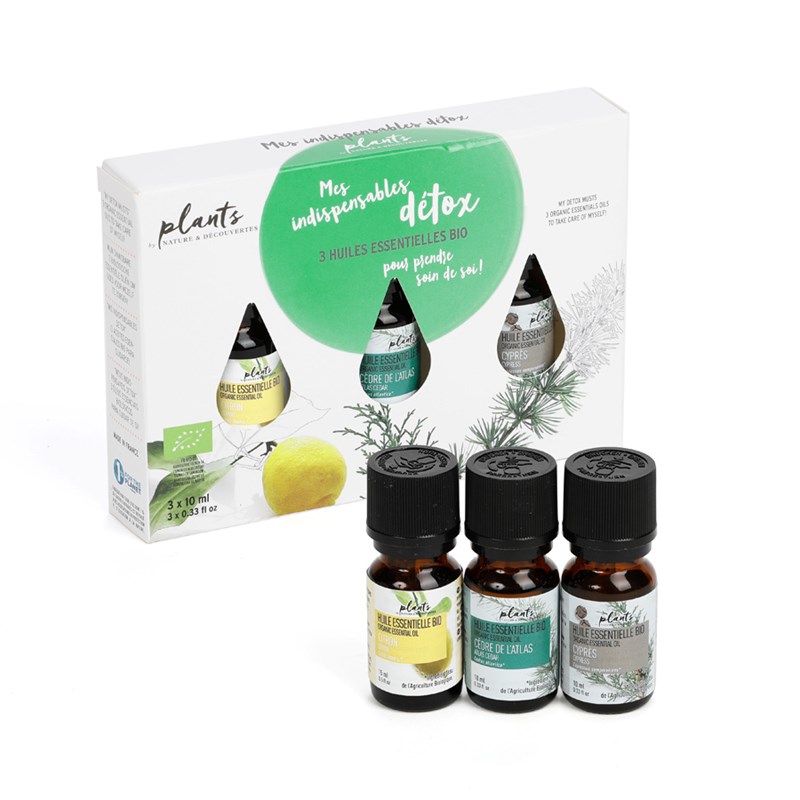 Coffret 3 huiles essentielles Detox