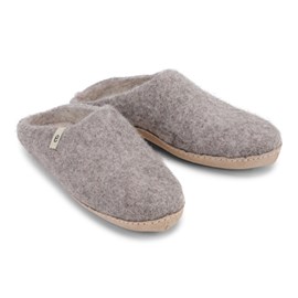Chaussons Egos en laine grise adultes