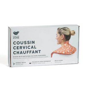 Coussin chauffant cervicales graines lin Brique