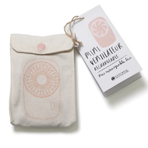 Mini ventilateur autonome rechargeable Rose