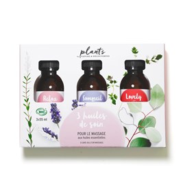 Coffret 3 huiles de massage bio