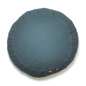 Zafu de méditation coton et lin bleu
