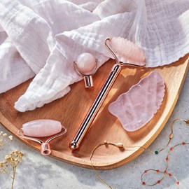 Kit premium massage visage quartz rose