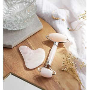 Coffret roll on et Gua Sha quartz rose