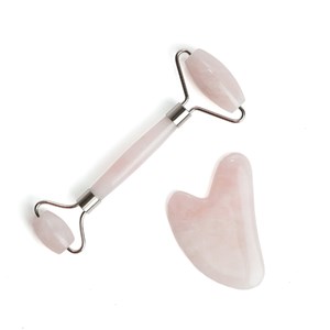 Coffret roll on et Gua Sha quartz rose