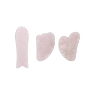 Coffret 3 Gua Sha visage en quartz rose