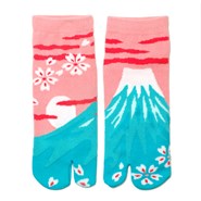 Chaussettes japonaises Mont Fuji rose