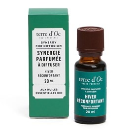 Synergie d'huiles essentielles à diffuser parfum Hiver réconfortant note boisée