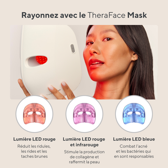 Masque LED Lumière Rouge - Soin Anti-âge Visage Certifié CE, Pour Tous Types De Peau, Neuf
