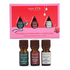 Coffret 3 synergies Hiver réconfortant, Pin étincelant, Offrandes d'hiver 