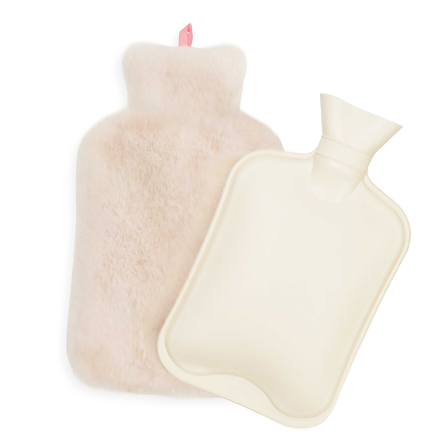 Bouillotte En Fausse Fourrure Avec Pompons - 2L - Marque Olivia Rocco - Cadeau Hiver