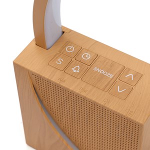Réveil lampe tactile bruits blancs effet bois