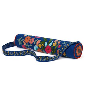 Sac de yoga brodé Bleu