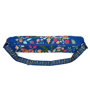 Sac de yoga brodé Bleu