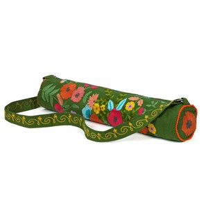 Sac de yoga brodé Vert