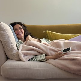 Plaid chauffant fausse fourrure recyclée