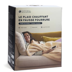 Plaid chauffant fausse fourrure recyclée