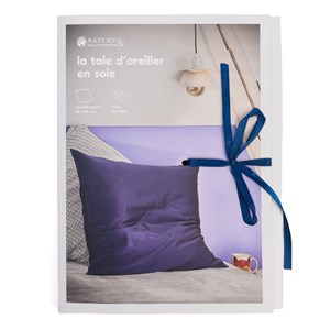 Taie d'oreiller en soie 19 mommes 65x65 Bleu marine