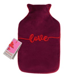 Bouillotte velours recyclé rouge